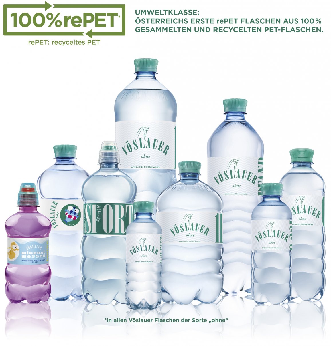 100% Recycled RPET Plastic Bottles