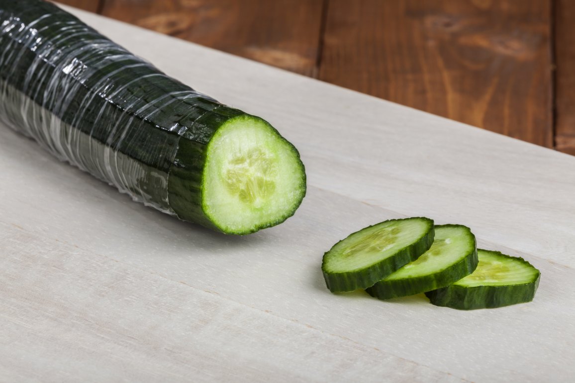 Cucumber packed in plastic