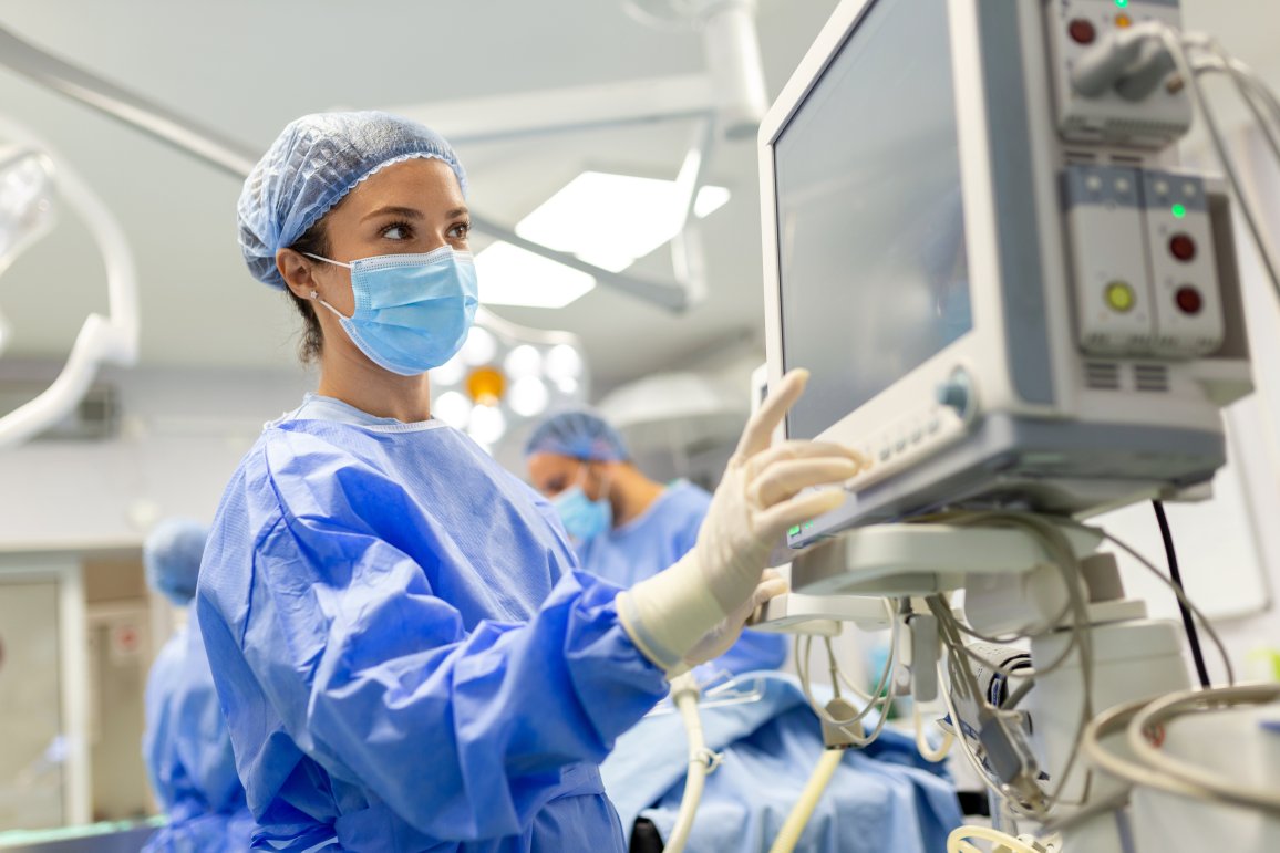 picture shows a doctor during a surgery