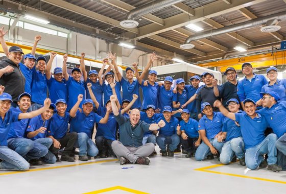 Apprentices in Mexico with their trainer