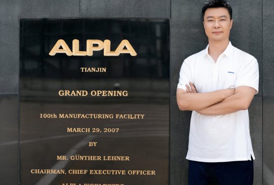 Nick Wang at ALPLA plant in Tianjin. 